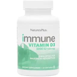 Вітамін D3 NaturesPlus 60 желатинових капсул