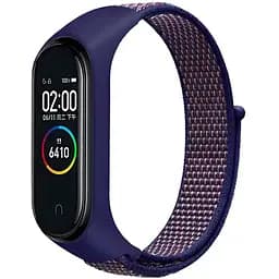 Ремешок на липучке для фитнес-браслета Universal Nylon Xiaomi Mi Band 7/6/5/4/3 Dark Blue
