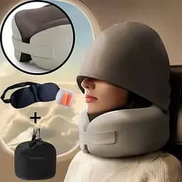 Ортопедична подушка з капюшоном Ice Silk з круговою підтримкою шиї 3D маска, беруші + сумка для зберігання, KT7007562