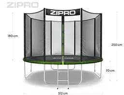 Батут із внутрішньою сіткою Zipro Jump Pro 10 футів 312 см чорно-зелений (5902659840721) - мініатюра 6