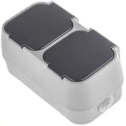 Розетка подвійна із заземленням Brille FB-2RW (42-252)