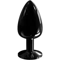 Металева анальна пробка із кристалом Dorcel Diamond Plug Black M