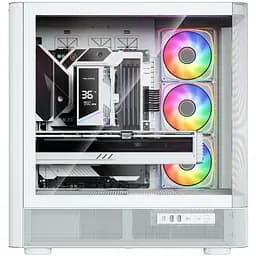 Корпус Modecom VOLCANO AQ500 ARGB MIDI FRONT LCD 6,2”, 4x120 мм fans WHITE без БЖ ATX (MC-A-AQ500-4FA-W) - мініатюра 2