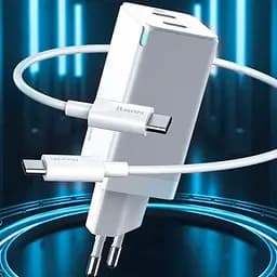 Мережевий зарядний пристрій Baseus GaN2 Q.Charger 1USB + 1Type-C + Cable Type-C 45W CCGAN-Q02 White - мініатюра 3