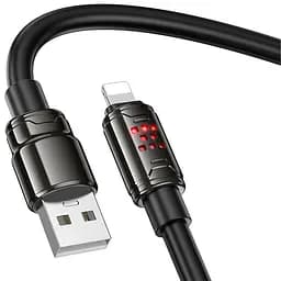 Дата кабель Hoco U143 Joy USB to Lightning 2.4A (1.2m) Black - мініатюра 3