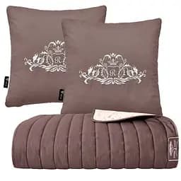 Покрывало на кровать Ideia с декортивными подушками шоколадно-бежевое 220х240 см (8000035831_шоколад/беж)