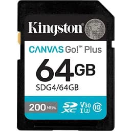Карта пам'яті Kingston 64GB SDXC сlass 10 UHS-I U3 V30 Canvas Go Plus G4 (SDG4/64GB)