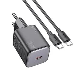 Адаптер мережевий Hoco Mighty single port charger N40 (Type-C to Type-C set) |1Type-C, 20W/3A, PD/QC|