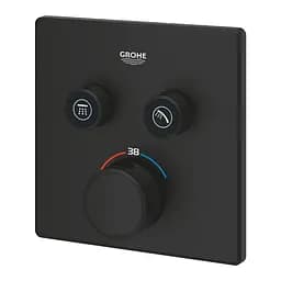 Термостат прихованого монтажу з 2 кнопками управління Grohe Grohtherm SmartControl 102166KF00, Чорний матовий - мініатюра 4