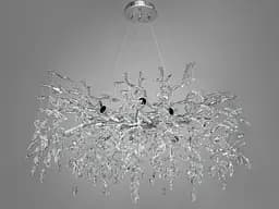 Дизайнерская подвесная хрустальная люстра «Глициния», 10 ламп, хром