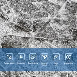 Самоклеюча декоративна 3D панель Камінь чорно-білий мармур 700х700х7мм (154) SW-00000219 - мініатюра 4