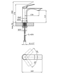 Змішувач для раковини Kroner KRP Graz - GRP010 (CV031338) - мініатюра 7
