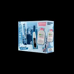 Подарунковий набір Maybelline New York: Туш для вій Volum' Express Classic Extra Black, 10 мл + Міцелярна вода Skin Natural Garnier, 125 мл (YUA01570)
