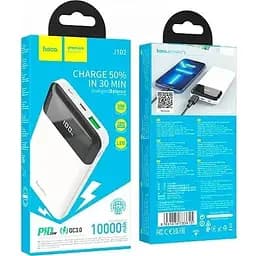 Портативна батарея Hoco J102 Cool Figure PD20W+QC3.0 10000 mAh White - мініатюра 4