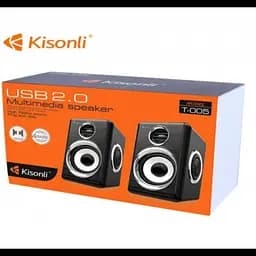 Комп'ютерні колонки чорні провідні Kisonli T-005 2.0 6W - мініатюра 3