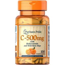 Вітаміни та мінерали Puritan's Pride Vitamin C 500 mg with Bioflavonoids and Rose Hips, 100 каплет