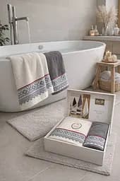 Набір турецьких рушників для ванної 2 шт (100х150 см, 50х90 см) TC303376211