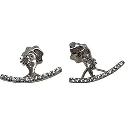 Срібні пуссети Qvaliz з фіанітами. 90200986