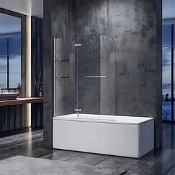 Шторки скляні на ванну Koer SR BS05-90x140-TR-01 прозоре скло Easy Clean 6 мм, хром KR5372, Універсальна, прозорий, хром - мініатюра 8