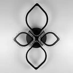 Стельова LED люстра в чорному корпусі на 4 листочки Line.F A 2522/2+2