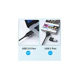Концентратор XoKo USB-C 5-in-1 USB 3.0 + USB 2.0 + SD/TF + RJ45 100Mbps silver (XK-AC-350) - мініатюра 4