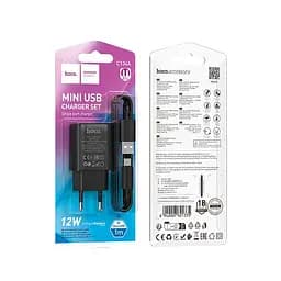 Адаптер мережевий Hoco Micro USB Cable Solid single port charger C134A |1USB, 12W/2.4A| - мініатюра 2
