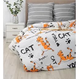 Простыня MirSon Бязь 17-0621 Yoga Cat Orange 220х200 см (2200008195434)