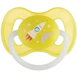 Пустушка Canpol babies Space латексна кругла  0-6 міс. жовта (23/221_yel_new)