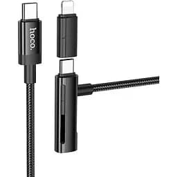 Кабель Hoco U135 IncЧервонийible 2 в 1charging data cable Type-C to iP/Type-C Чорний