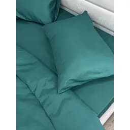 Комплект постільної білизни Ecotton Dark Green євро полісатин темно-зелений (25190) - мініатюра 6