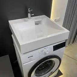 Умивальник на пральну машину без переливу Adamant Washer New White штучний камінь - мініатюра 3