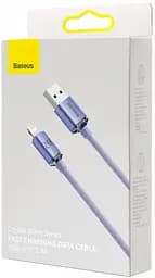 Кабель Baseus Crystal Shine Series Fast Charging Cable USB to Lightning 2.4A 1.2m CAJY000005 Purple - мініатюра 2
