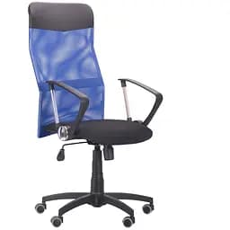 Кресло Ultra сиденье Сетка серая/спинка Сетка синяя, вставка Скаден черный