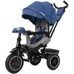 Велосипед трехколесный Tilly CAYMAN с пультом и усиленной рамой T-381/7 Синий лен /1/