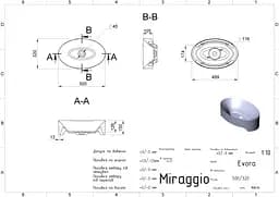 Умивальник Miraggio EVORA (0001017) Mirasoft, Матовий, Накладний, Білий - мініатюра 2