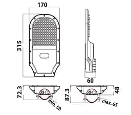 Консольний вуличний світлодіодний світильник Horoz Electric Orlando PRO-30, 30 Вт 074-005-1030 - мініатюра 3