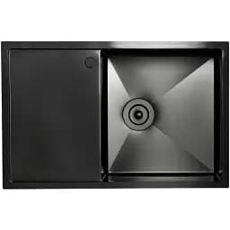Кухонна мийка Platinum Handmade Pvd H 780x500x200 r чорна (з кріпленням і отвором під змішувач)