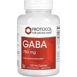 Гамма-аминомасляная кислота Protocol for Life Balance ГАМК GABA 750 мг 120 капсул