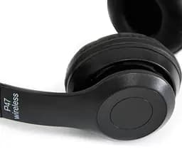 Навушники бездротові накладні чорні, з мікрофоном, Bluetooth, екокожа - мініатюра 3