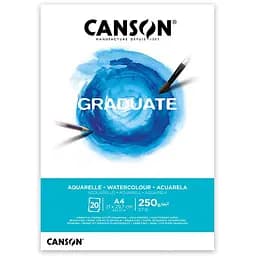 Склейка паперу для акварелі GRADUATE А4 (21х29,7см) 250г/м2 20л середнє зерно Canson