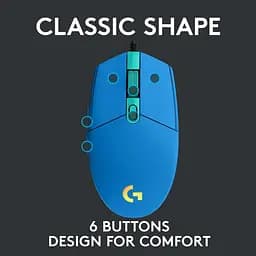 Миша комп'ютерна Logitech G203 Gaming Lightsync RGB Blue (910-005792) - мініатюра 3