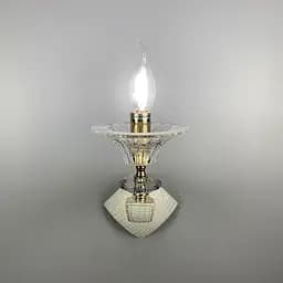 Бра с белой экокожией и прозрачным хрусталем Line FS 609/1 WT