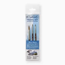 Набір міні-пензлів Raphael Travel Precision, 3 пензлі, круглі та плоскі