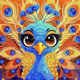 Алмазна мозаїка Милий павич BH039 неповна викладка 25х25 см