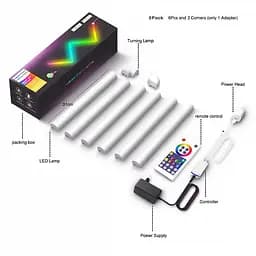 Настінний світильник Lines SAL-013B Bluetooth USB interface with app (6+2 pcs) White - мініатюра 2