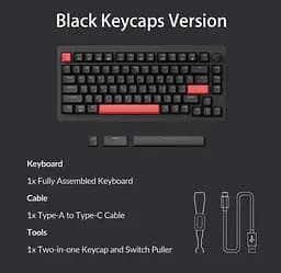 Клавіатура ігрова механічна Lemokey X4A1 Black switch Keychron Red Hot-Swap Red Led - мініатюра 10
