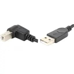 Кабель USB AM-BM, 1.0 м, верх 90° черный