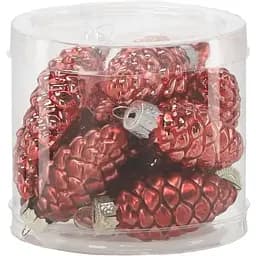 Комплект ялинкових прикрас Chomik Шишки скляні 3х6 см червоні 16 шт. (BOZ2119)