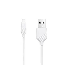 USB Cable Hoco X6 Khaki MicroUSB White 1m