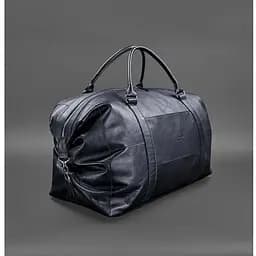 Кожаная дорожная сумка темно-синяя